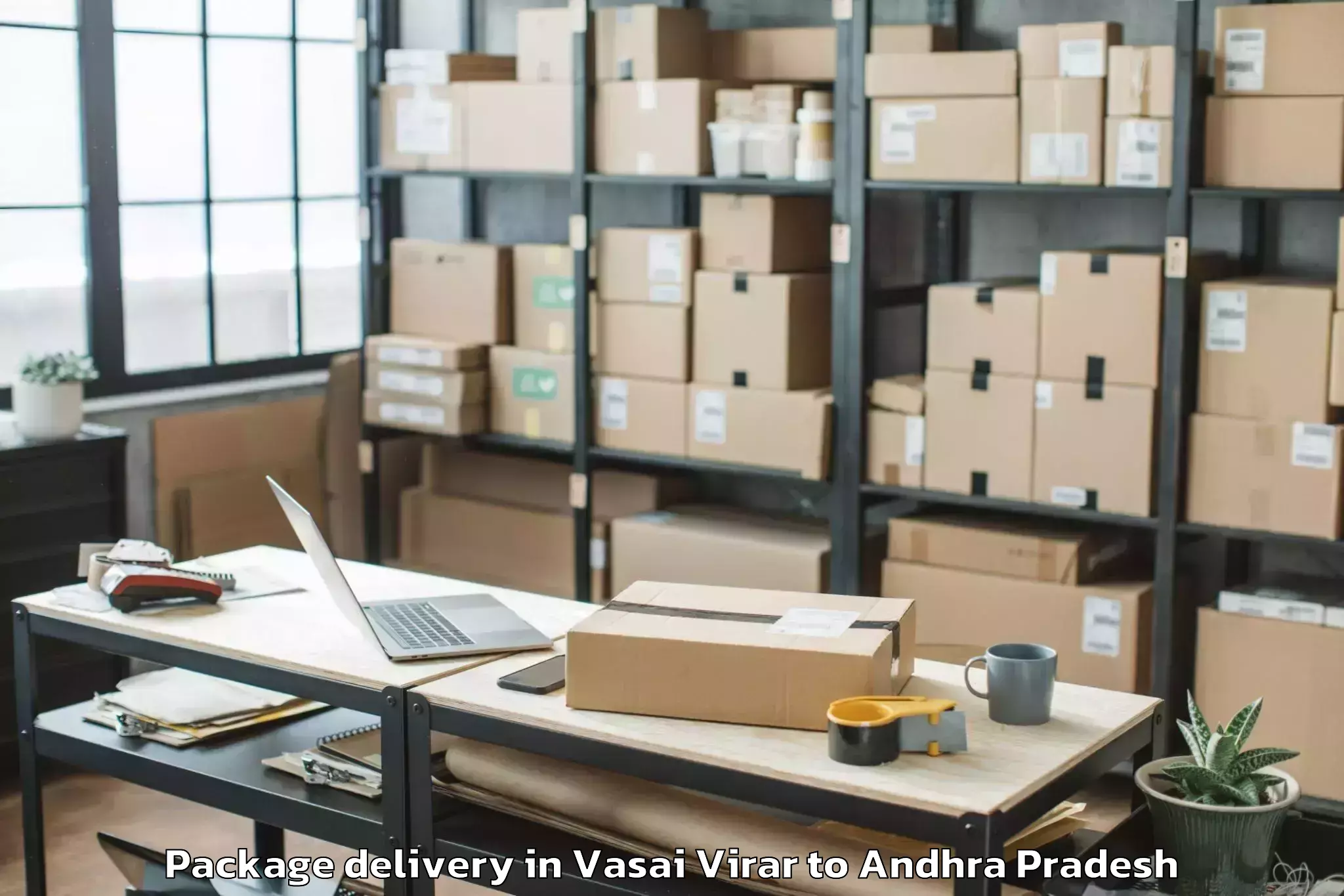 Book Vasai Virar to Laveru Package Delivery Online